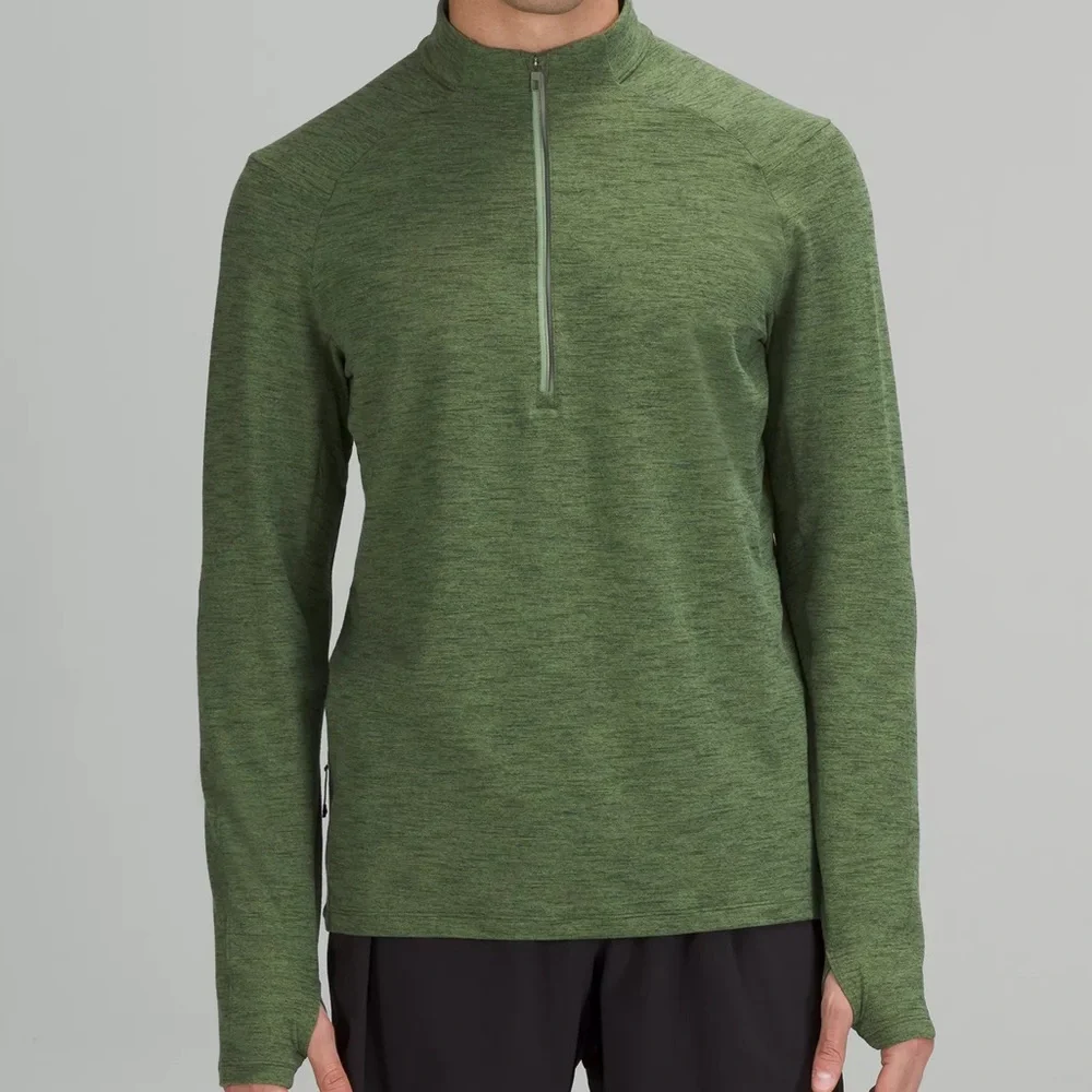 Lululemon Surge Warm Half Zip Pullover Rulu Willow Green Small Mens Run